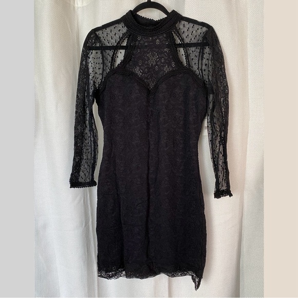 Free People “Karlton” Lace Cut Out Dress in Black - Picture 5 of 7